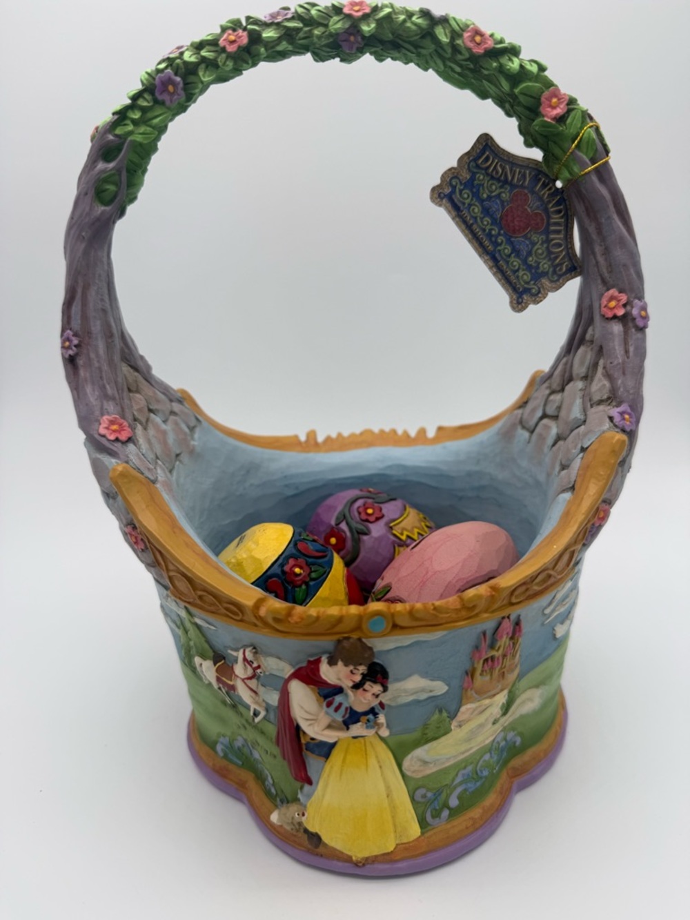 Jim Shore 6010105 The Tale That Started Them All Snow White Easter Basket Eggs